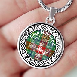 Muirhead Tartan Crest Clan Scotland Tartan Plaid Circle Pendant Necklace Jewelry Gift For Women