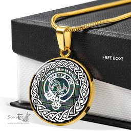 Kennedy Tartan Crest Clan Scotland Tartan Plaid Circle Pendant Necklace Jewelry Gift For Women