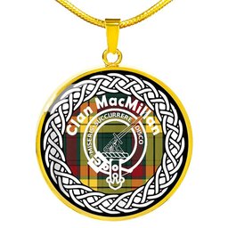 MacMillan Tartan Crest Clan Scotland Tartan Plaid Circle Pendant Necklace Jewelry Gift For Women