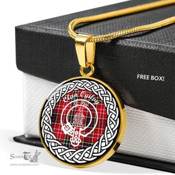 Ogiluy Tartan Crest Clan Scotland Tartan Plaid Circle Pendant Necklace Jewelry Gift For Women