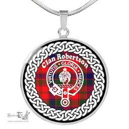 Robertson Tartan Crest Clan Scotland Tartan Plaid Circle Pendant Necklace Jewelry Gift For Women