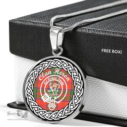 Heron Tartan Crest Clan Scotland Tartan Plaid Circle Pendant Necklace Jewelry Gift For Women