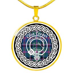 Cooper Tartan Crest Clan Scotland Tartan Plaid Circle Pendant Necklace Jewelry Gift For Women