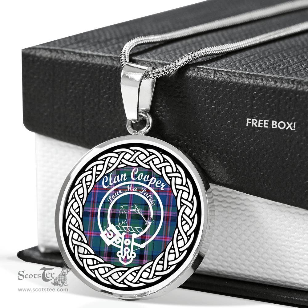 Cooper Tartan Crest Clan Scotland Tartan Plaid Circle Pendant Necklace Jewelry Gift For Women