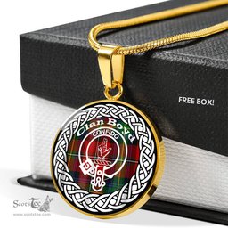 Boyd Tartan Crest Clan Scotland Tartan Plaid Circle Pendant Necklace Jewelry Gift For Women