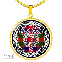 Gow Tartan Crest Clan Scotland Tartan Plaid Circle Pendant Necklace Jewelry Gift For Women