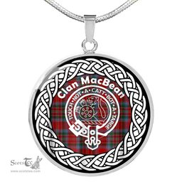 MacBean Tartan Crest Clan Scotland Tartan Plaid Circle Pendant Necklace Jewelry Gift For Women