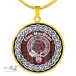 MacBean Tartan Crest Clan Scotland Tartan Plaid Circle Pendant Necklace Jewelry Gift For Women