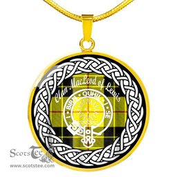 MacLead Of Lewis Tartan Crest Clan Scotland Tartan Plaid Circle Pendant Necklace Jewelry Gift For Women