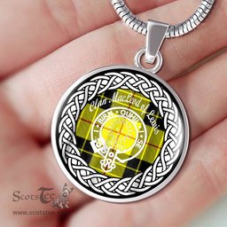 MacLead Of Lewis Tartan Crest Clan Scotland Tartan Plaid Circle Pendant Necklace Jewelry Gift For Women