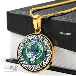 Armstrong Tartan Crest Clan Scotland Tartan Plaid Circle Pendant Necklace Jewelry Gift For Women