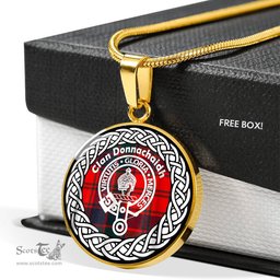 Donnachaidh Tartan Crest Clan Scotland Tartan Plaid Circle Pendant Necklace Jewelry Gift For Women
