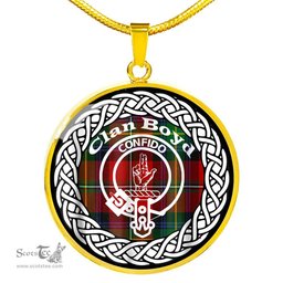 Boyd Tartan Crest Clan Scotland Tartan Plaid Circle Pendant Necklace Jewelry Gift For Women