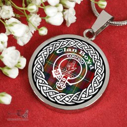 Boyd Tartan Crest Clan Scotland Tartan Plaid Circle Pendant Necklace Jewelry Gift For Women
