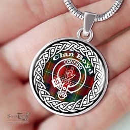 Boyd Tartan Crest Clan Scotland Tartan Plaid Circle Pendant Necklace Jewelry Gift For Women