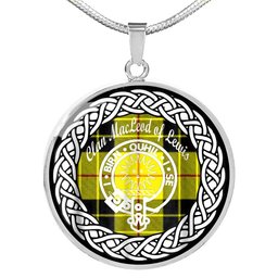 MacLead Of Lewis Tartan Crest Clan Scotland Tartan Plaid Circle Pendant Necklace Jewelry Gift For Women