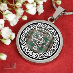 Craig Tartan Crest Clan Scotland Tartan Plaid Circle Pendant Necklace Jewelry Gift For Women