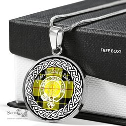 MacLead Of Lewis Tartan Crest Clan Scotland Tartan Plaid Circle Pendant Necklace Jewelry Gift For Women