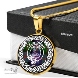 Blair jewelry Blair Tartan Crest Clan Scotland Tartan Plaid Circle Pendant Necklace Jewelry Gift For Women
