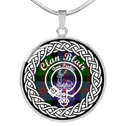 Blair jewelry Blair Tartan Crest Clan Scotland Tartan Plaid Circle Pendant Necklace Jewelry Gift For Women