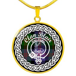 Blair jewelry Blair Tartan Crest Clan Scotland Tartan Plaid Circle Pendant Necklace Jewelry Gift For Women