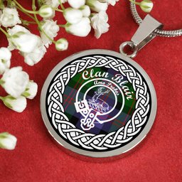 Blair jewelry Blair Tartan Crest Clan Scotland Tartan Plaid Circle Pendant Necklace Jewelry Gift For Women