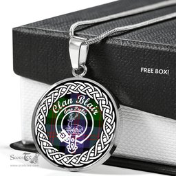 Blair jewelry Blair Tartan Crest Clan Scotland Tartan Plaid Circle Pendant Necklace Jewelry Gift For Women