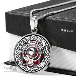 Borthwick Tartan Crest Clan Scotland Tartan Plaid Circle Pendant Necklace Jewelry Gift For Women