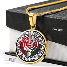 Dunbar Tartan Crest Clan Scotland Tartan Plaid Circle Pendant Necklace Jewelry Gift For Women