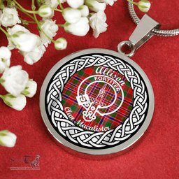 Allison Tartan Crest Clan Scotland Tartan Plaid Circle Pendant Necklace Jewelry Gift For Women