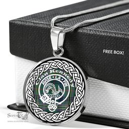 Kennedy necklace Kennedy Tartan Crest Clan Scotland Tartan Plaid Circle Pendant Necklace Jewelry Gift For Women