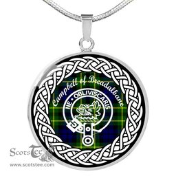 Campbell Of Breadalbane Tartan Crest Clan Scotland Tartan Plaid Circle Pendant Necklace Jewelry Gift For Women