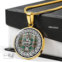 Craig Tartan Crest Clan Scotland Tartan Plaid Circle Pendant Necklace Jewelry Gift For Women