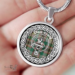 Craig Tartan Crest Clan Scotland Tartan Plaid Circle Pendant Necklace Jewelry Gift For Women