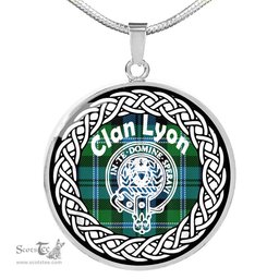 Lyon Tartan Crest Clan Scotland Tartan Plaid Circle Pendant Necklace Jewelry Gift For Women