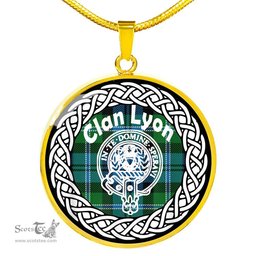 Lyon Tartan Crest Clan Scotland Tartan Plaid Circle Pendant Necklace Jewelry Gift For Women
