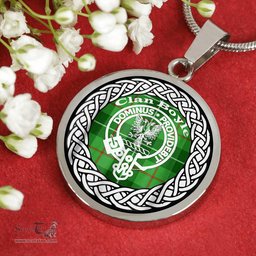Boyle Tartan Crest Clan Scotland Tartan Plaid Circle Pendant Necklace Jewelry Gift For Women