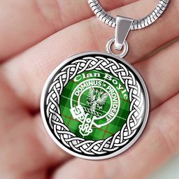 Boyle Tartan Crest Clan Scotland Tartan Plaid Circle Pendant Necklace Jewelry Gift For Women