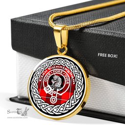 Cunningham Tartan Crest Clan Scotland Tartan Plaid Circle Pendant Necklace Jewelry Gift For Women