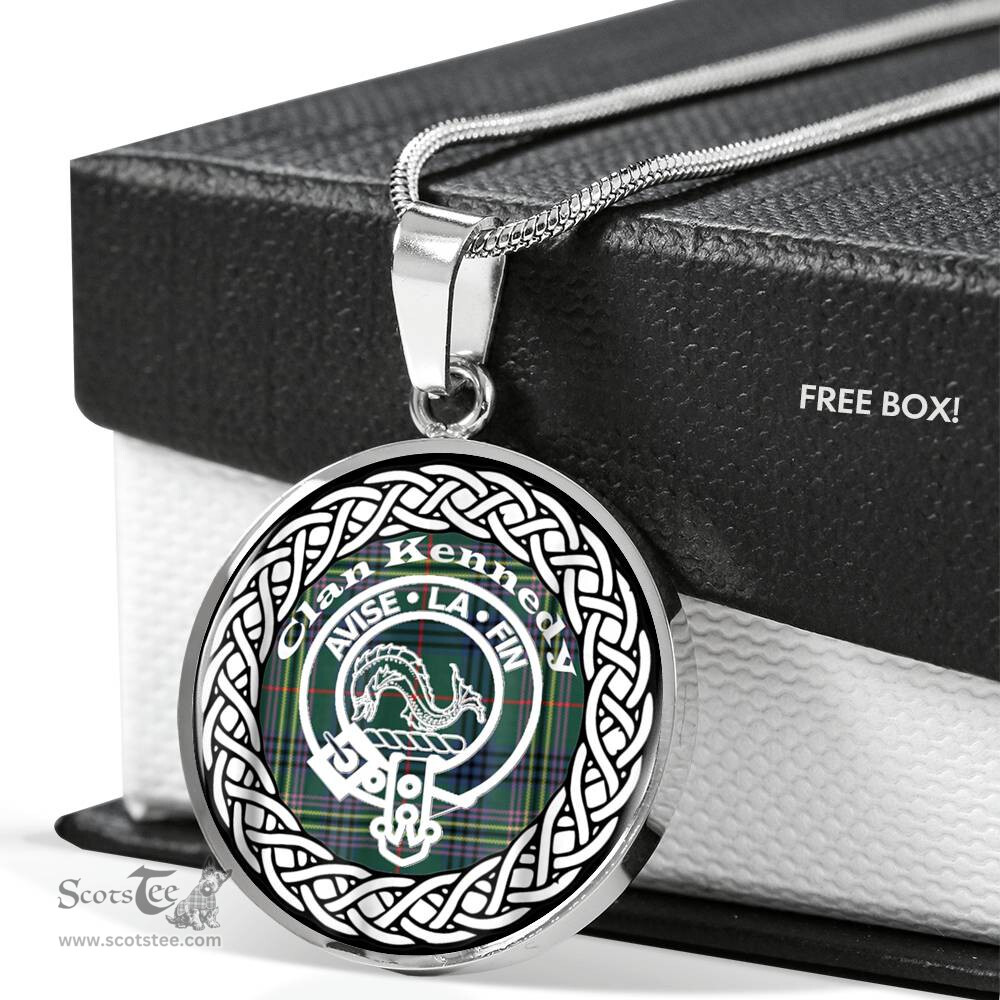 Kennedy necklace Kennedy Tartan Crest Clan Scotland Tartan Plaid Circle Pendant Necklace Jewelry Gift For Women