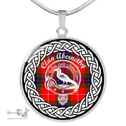 Abernethy Tartan Crest Clan Scotland Tartan Plaid Circle Pendant Necklace Jewelry Gift For Women