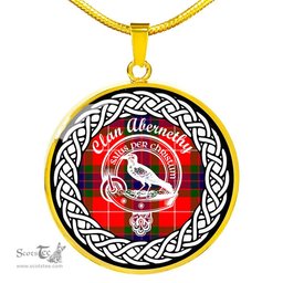 Abernethy Tartan Crest Clan Scotland Tartan Plaid Circle Pendant Necklace Jewelry Gift For Women