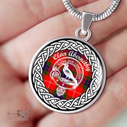 Abernethy Tartan Crest Clan Scotland Tartan Plaid Circle Pendant Necklace Jewelry Gift For Women