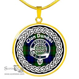 Dundas Tartan Crest Clan Scotland Tartan Plaid Circle Pendant Necklace Jewelry Gift For Women
