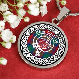 Lindsay Tartan Crest Clan Scotland Tartan Plaid Circle Pendant Necklace Jewelry Gift For Women