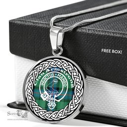 Armstrong Tartan Crest Clan Scotland Tartan Plaid Circle Pendant Necklace Jewelry Gift For Women