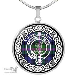 Baird Tartan Crest Clan Scotland Tartan Plaid Circle Pendant Necklace Jewelry Gift For Women