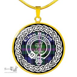 Baird Tartan Crest Clan Scotland Tartan Plaid Circle Pendant Necklace Jewelry Gift For Women