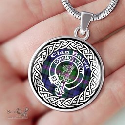 Baird Tartan Crest Clan Scotland Tartan Plaid Circle Pendant Necklace Jewelry Gift For Women