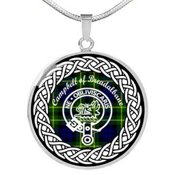 Campbell Of Breadalbane Tartan Crest Clan Scotland Tartan Plaid Circle Pendant Necklace Jewelry Gift For Women